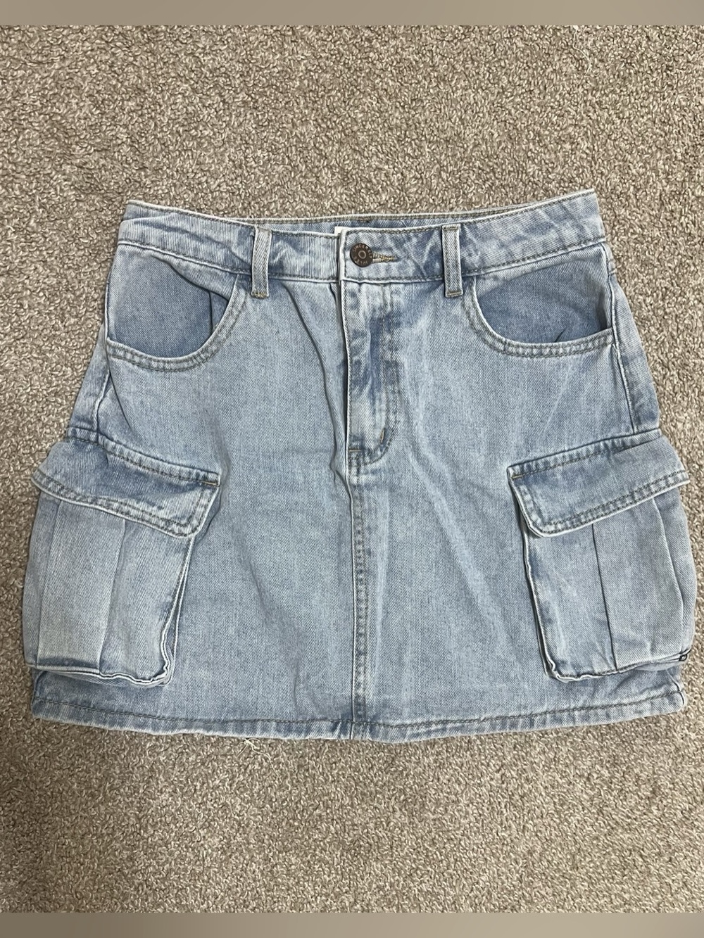 Sincerely Jules Denim Cargo Mini Skirt Blue Size 3/25